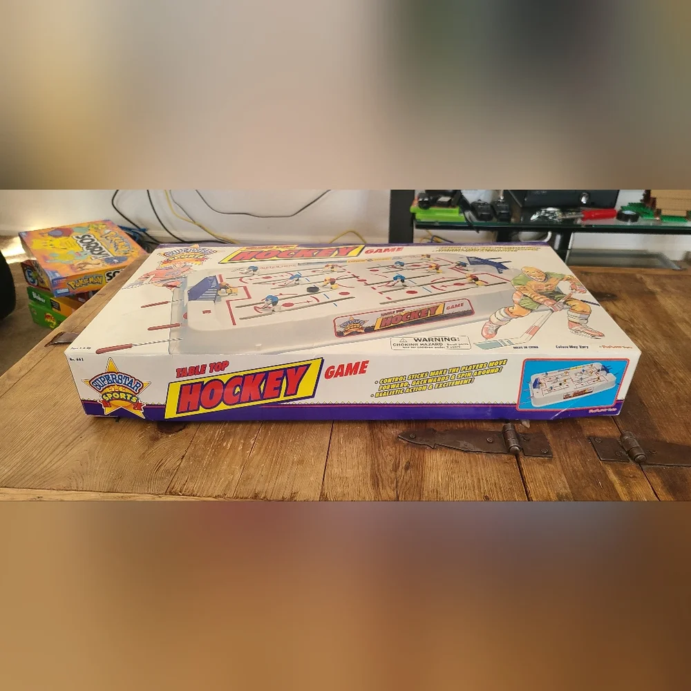 Table Top Hockey Game Superstar Sports with all pieces present